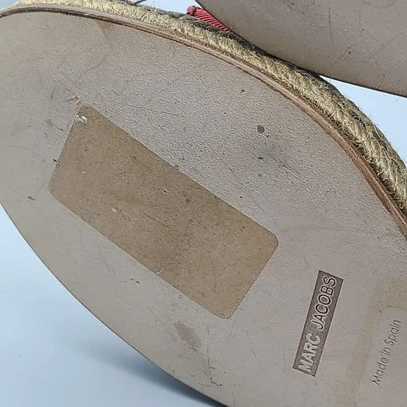 Marc Jacobs women sandals  Espadrilles wedge Platform laces shoes 8.5 9 39 New