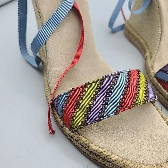 Marc Jacobs women sandals  Espadrilles wedge Platform laces shoes 8.5 9 39 New