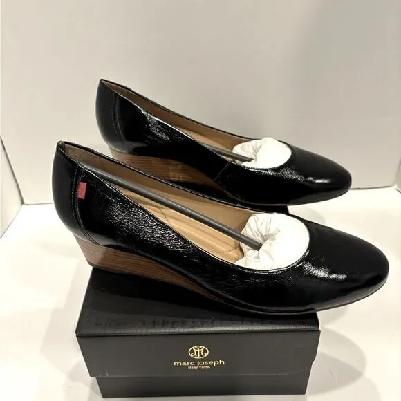 MARC JOSEPH NEW YORK Women's Prospect Round Toe Pump wedges slip on shoes so 10