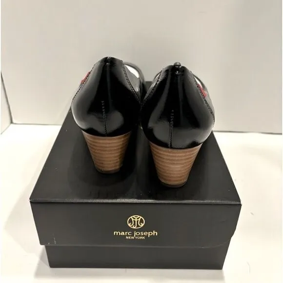 MARC JOSEPH NEW YORK Women's Prospect Round Toe Pump wedges slip on shoes so 10