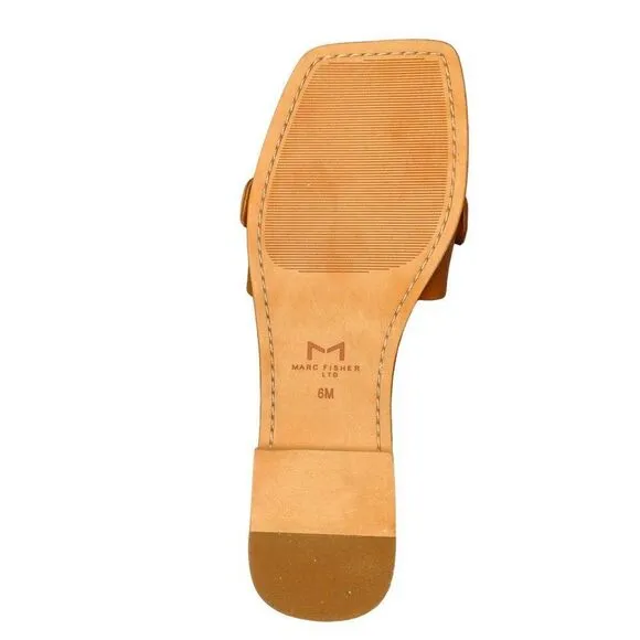 Marc Fisher Rosely Slides Sandals Natural Leather 6M NWT