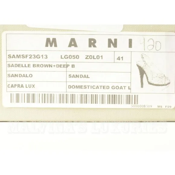 MARNI PLATFORM SHOES HIGH HEEL LEATHER STRAPPY SANDALS sz 41 / 11