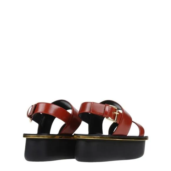 MARNI WEDGE PLATFORM LEATHER SANDALS SHOES 39