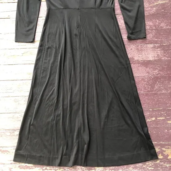 Massimo Dutti Long Dolman Sleeve Dress Size S Black Midi Modern Runway Capsule