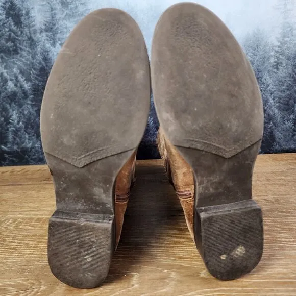 Matisse Becky Distressed Brown Leather Tall Riding Boots | Women's 7.5M