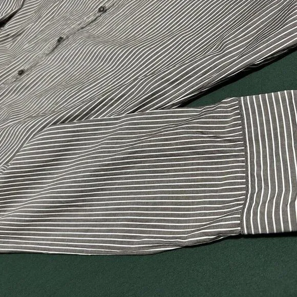 Max Mara Shirt Dress Womens 6 Midi Button Striped Career Classic Minimalist