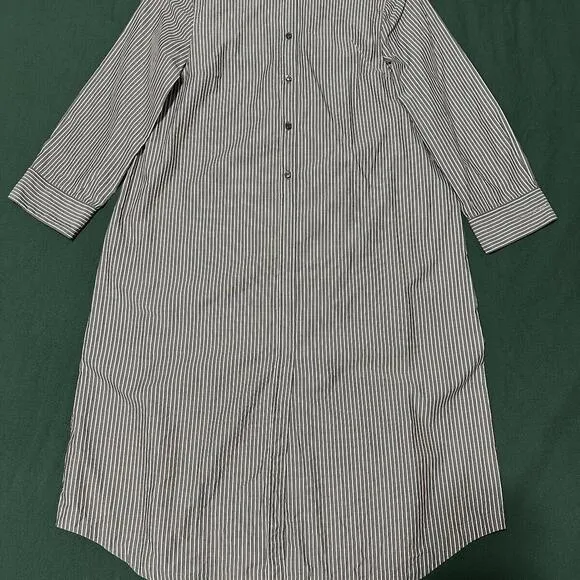 Max Mara Shirt Dress Womens 6 Midi Button Striped Career Classic Minimalist