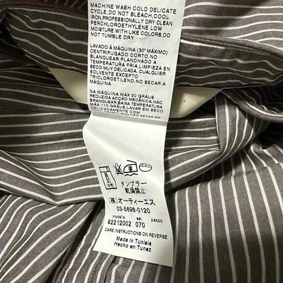 Max Mara Shirt Dress Womens 6 Midi Button Striped Career Classic Minimalist