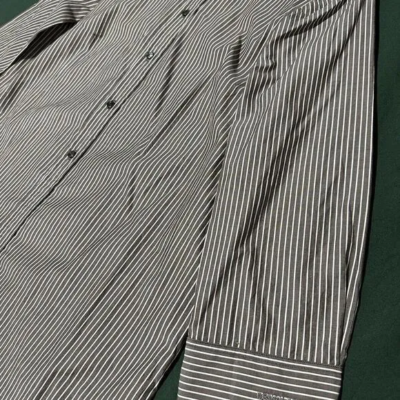 Max Mara Shirt Dress Womens 6 Midi Button Striped Career Classic Minimalist