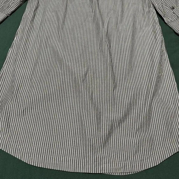 Max Mara Shirt Dress Womens 6 Midi Button Striped Career Classic Minimalist