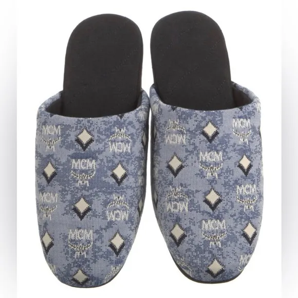 MCM VINTAGE MONOGRAM PRINT WOMEN SLIPPERS SZ 6