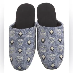 MCM VINTAGE MONOGRAM PRINT WOMEN SLIPPERS SZ 6