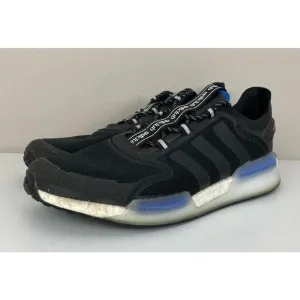 Men Adidas NMD R1 V3 black royal blue athletic shoes sneakers HQ9838, 12
