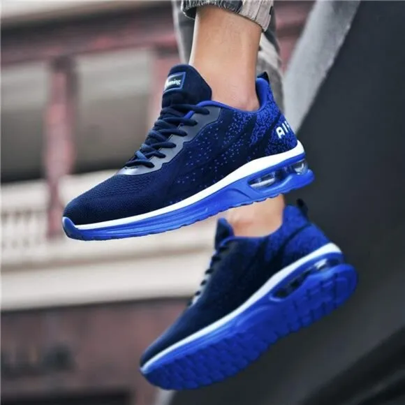 Mens Air Cushion Running Shoes Lightweight Breathable Gym Fitness Sneakers