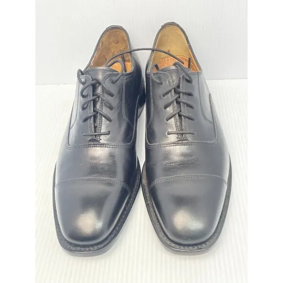Men's Black Leather Bostonian Veldt Cap Toe Dress Shoes Size 8 D