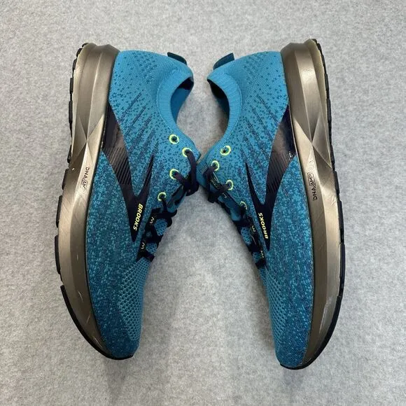 Men's Brooks Levitate 3 Blue Navy Silver Green Size 10.5 Running Shoes Sneakers