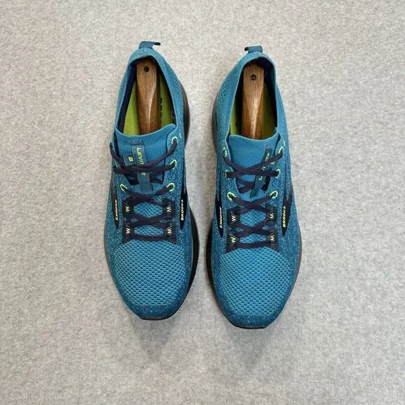 Men's Brooks Levitate 3 Blue Navy Silver Green Size 10.5 Running Shoes Sneakers