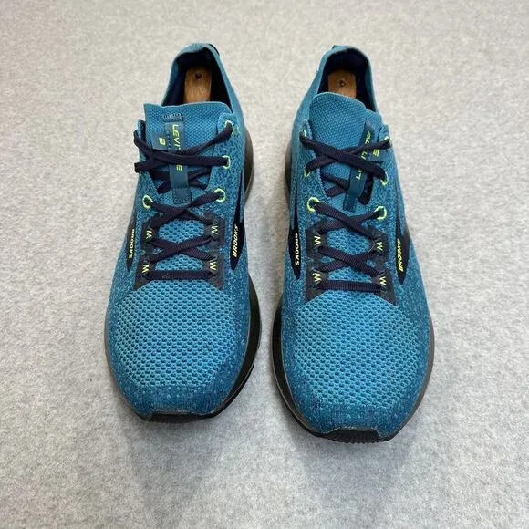 Men's Brooks Levitate 3 Blue Navy Silver Green Size 10.5 Running Shoes Sneakers