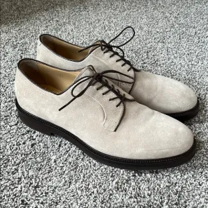 Men's Classic Suede Oxford Shoes - Cream