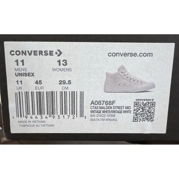 Mens Converse Chuck Taylor Mid *Vintage White* Shoes Sneakers 11 NIB Spring