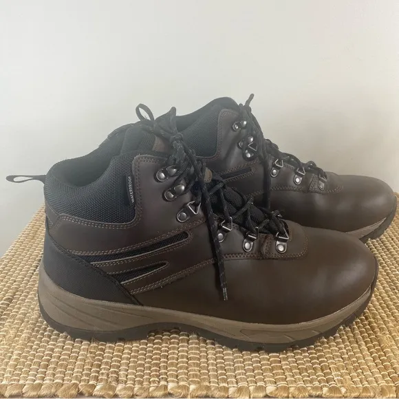 Men’s Eddie Bauer Everett Leather Waterproof Hiking Boots in Brown Size 13