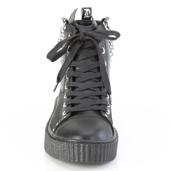 Mens Gothic Platform Bat Lace Up Creeper Shoes Sneakers