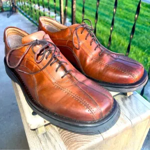 Men's KENNETH COLE REACTION men’s brown Leather Shoes made in Italy sz 11.5M