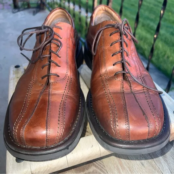 Men's KENNETH COLE REACTION men’s brown Leather Shoes made in Italy sz 11.5M