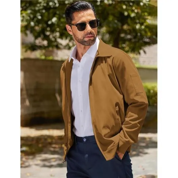 Men's Lightweight Zip Up Jackets Eisenhower Cotton Twill Jacket
