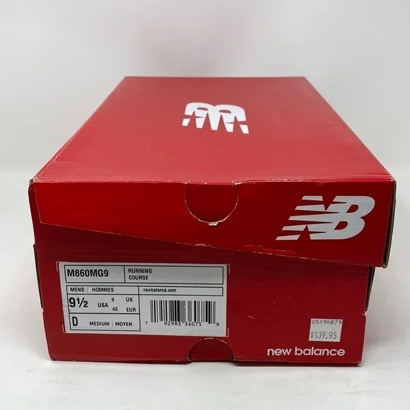 Men's New Balance M860MG9 Mineral Green Stability Running Shoe size 9.5D