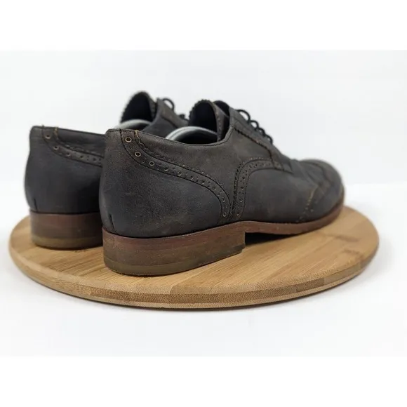 Mens Size 12 Freebird Wing Tip Dress‎ Leather Oxford Shoes Navy Blue