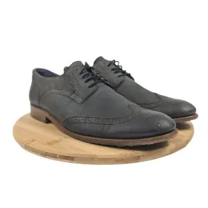 Mens Size 12 Freebird Wing Tip Dress‎ Leather Oxford Shoes Navy Blue