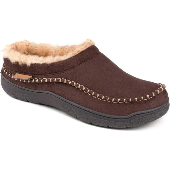 Men's Slip On Moccasin Warm Fuzzy Comfy Fluffy Wide Loafer Slippers