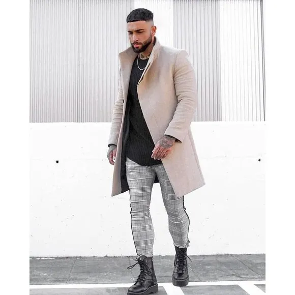Men's Stretch Dress Pants Slim Fit Flat Front Slacks Tapered Casual Pants