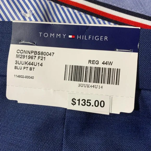Men’s Tommy Hilfiger blue dress pants modern fit 44” waist 32” inseam.