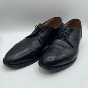 MENS USA ALLEN EDMONDS SANFORD BLACK LEATHER CAP TOE BROGUE OXFORDS SHOES 12 AA