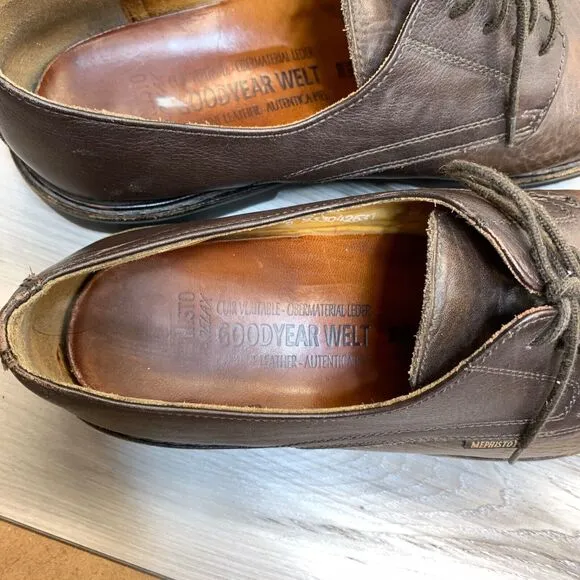 Mephisto Air Relax Goodyear Welt Brown Leather Men's Shoes Size US 11 Cap Toe