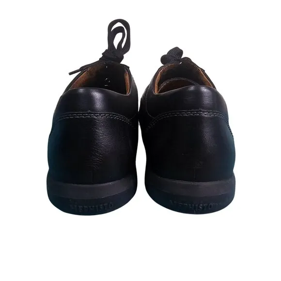 Mephisto Bonito Mens Air-Jet Black Casual Shoes Sz 7 US / 6 UK Black Leather