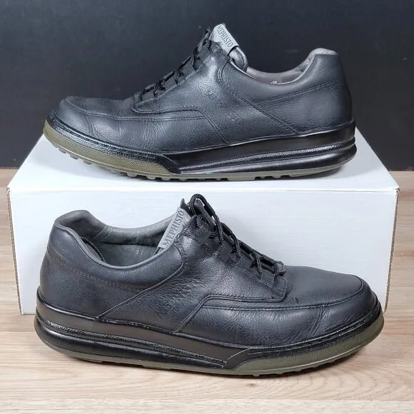 Mephisto Match Golf Shoes Mens Size 9.5 Black Round Toe Leather Runoff Air Jet