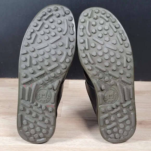 Mephisto Match Golf Shoes Mens Size 9.5 Black Round Toe Leather Runoff Air Jet