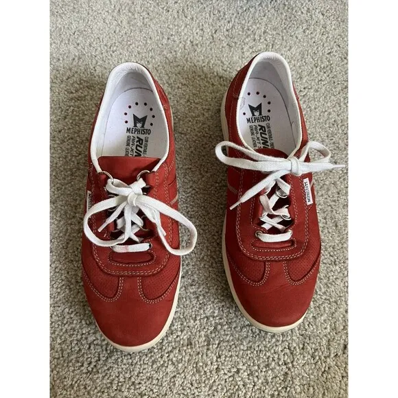 Mephisto Runoff Air Jet System Red Leather Shoes $180 Women US Size 8.5/ EU 6