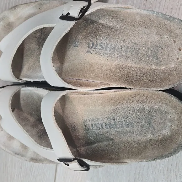 Mephisto Women's Loop Toe Leather Platform Sandals Shoes Sz 38/8