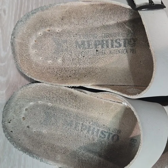 Mephisto Women's Loop Toe Leather Platform Sandals Shoes Sz 38/8