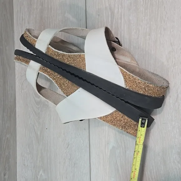 Mephisto Women's Loop Toe Leather Platform Sandals Shoes Sz 38/8