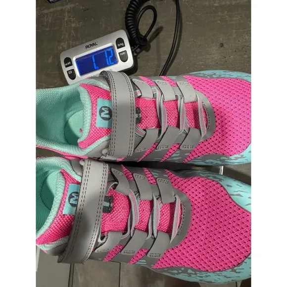 Merrell Bare Steps Sneaker Shoes Pink Blue Gray Big Kid Size 6