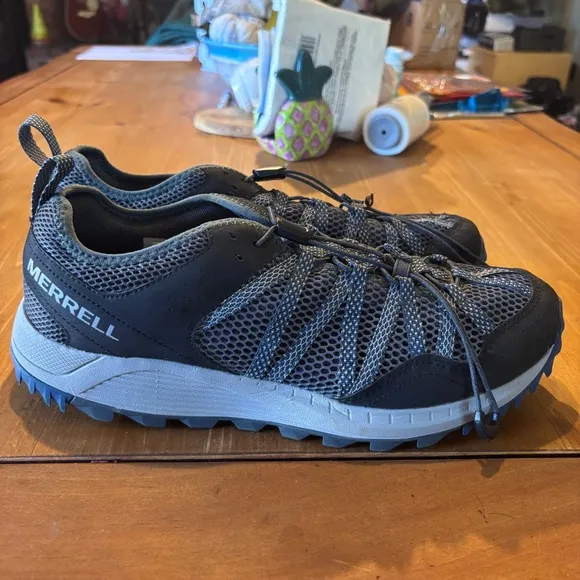 Merrell mens Wildwoods Aerosport lightweight athletic water shoes rock/gray 10.5