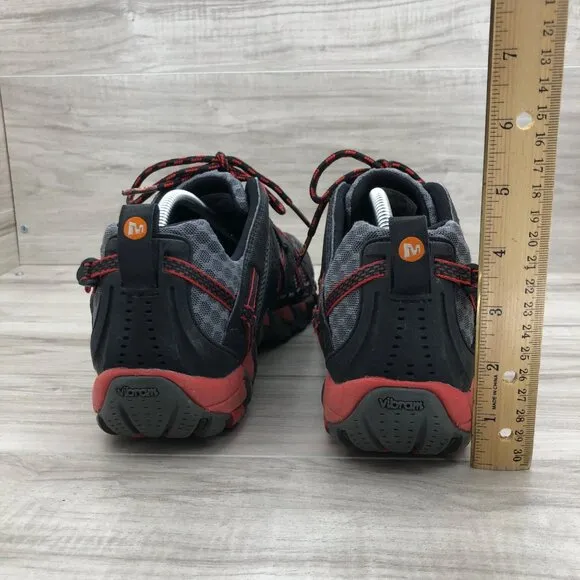 Merrell Shoes Mens 10.5 Maipo II Waterpro Gray Black Red Lace Up Mesh Breathable