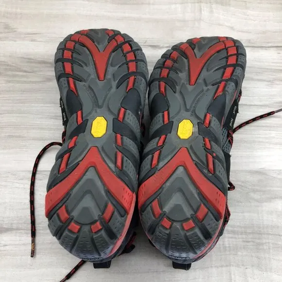 Merrell Shoes Mens 10.5 Maipo II Waterpro Gray Black Red Lace Up Mesh Breathable