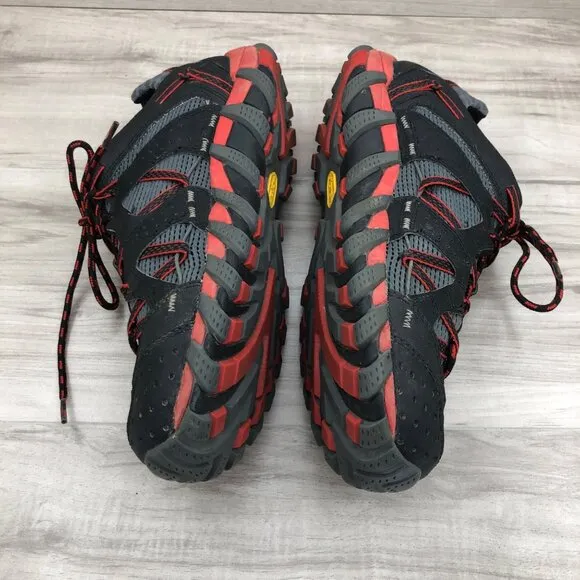 Merrell Shoes Mens 10.5 Maipo II Waterpro Gray Black Red Lace Up Mesh Breathable