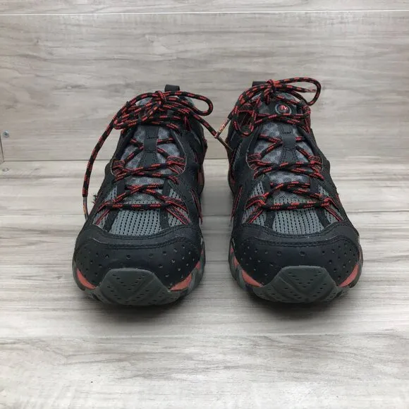 Merrell Shoes Mens 10.5 Maipo II Waterpro Gray Black Red Lace Up Mesh Breathable